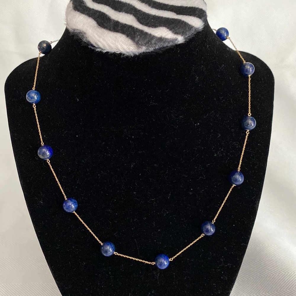 14K Gold / genuine lapis lazuli stones